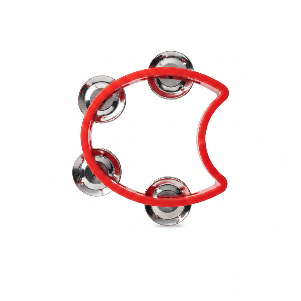 Plastic Half Moon Tambourine with 4 Bells – Handheld Rhythm Toy | Assorted Colors - Lion Wholesale