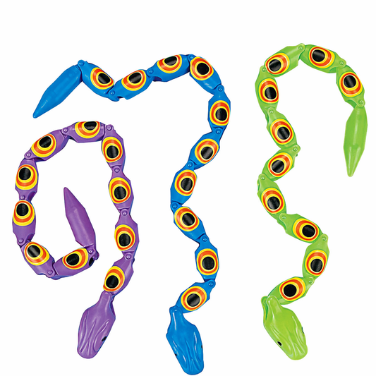 Plastic Wiggle Snakes – 17” (Assorted Colors) - Lion Wholesale