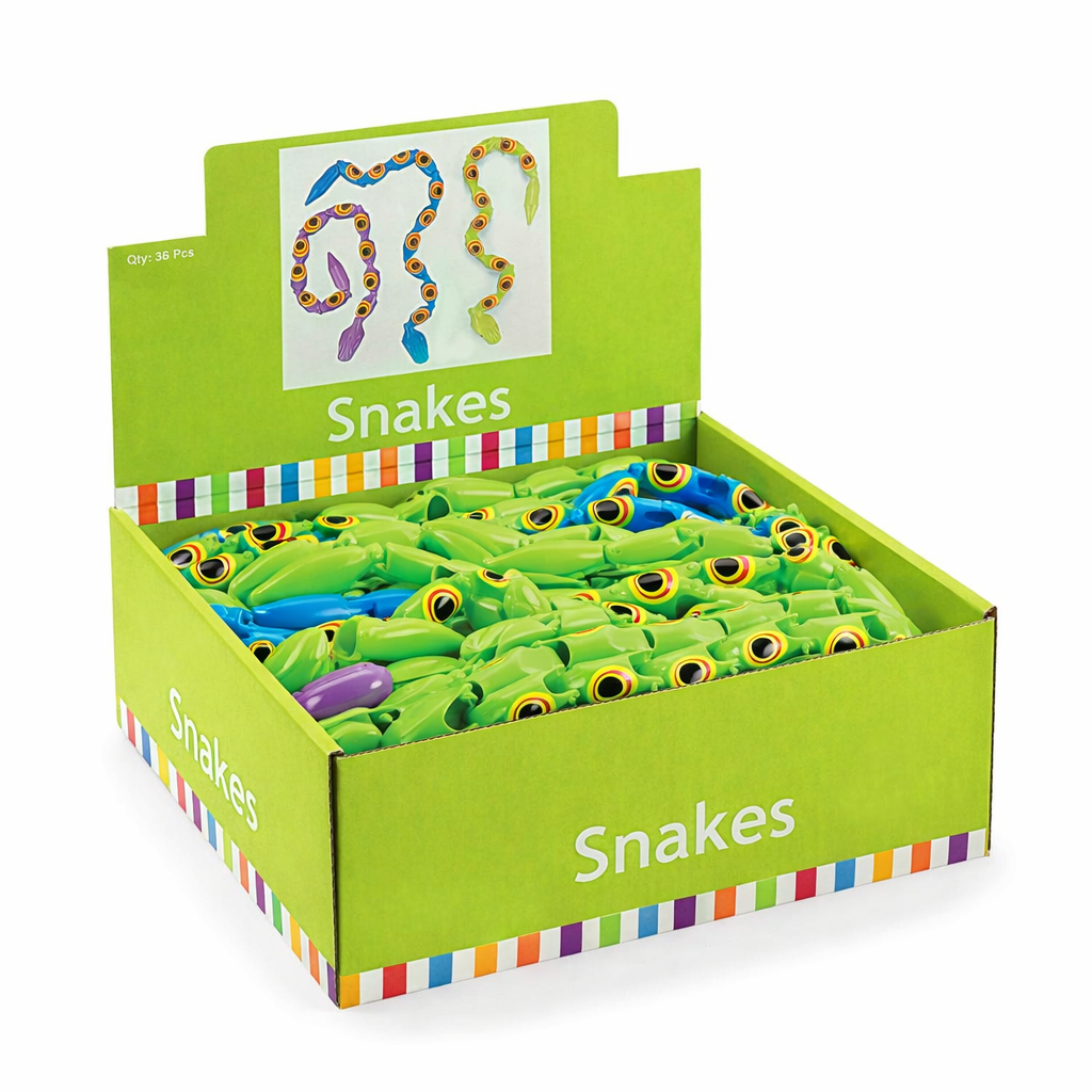 Plastic Wiggle Snakes – 17” (Assorted Colors) - Lion Wholesale