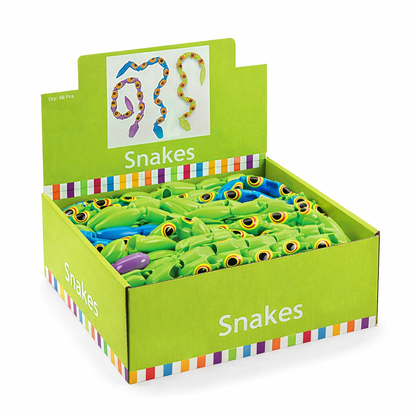 Plastic Wiggle Snakes – 17” (Assorted Colors) - Lion Wholesale