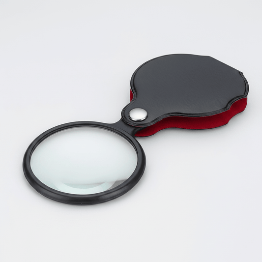 Pocket Magnifier – 2" Lens in Leather Case | Folding Handheld Magnifying Glass - Lion Wholesale