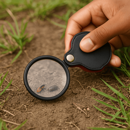 Pocket Magnifier – 2" Lens in Leather Case | Folding Handheld Magnifying Glass - Lion Wholesale