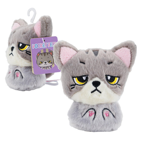 Pocket Pets - Pepper: The 5 - Inch Gray Portable Plush Companion - Eco Friendly - Lion Wholesale