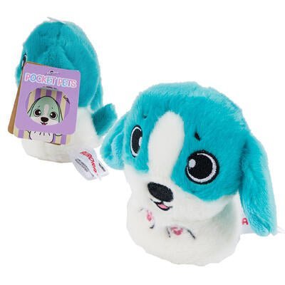 Pocket Pets - Rocco: The 5-Inch White & Turquoise Portable Plush Companion-Eco Friendly - Lion Wholesale
