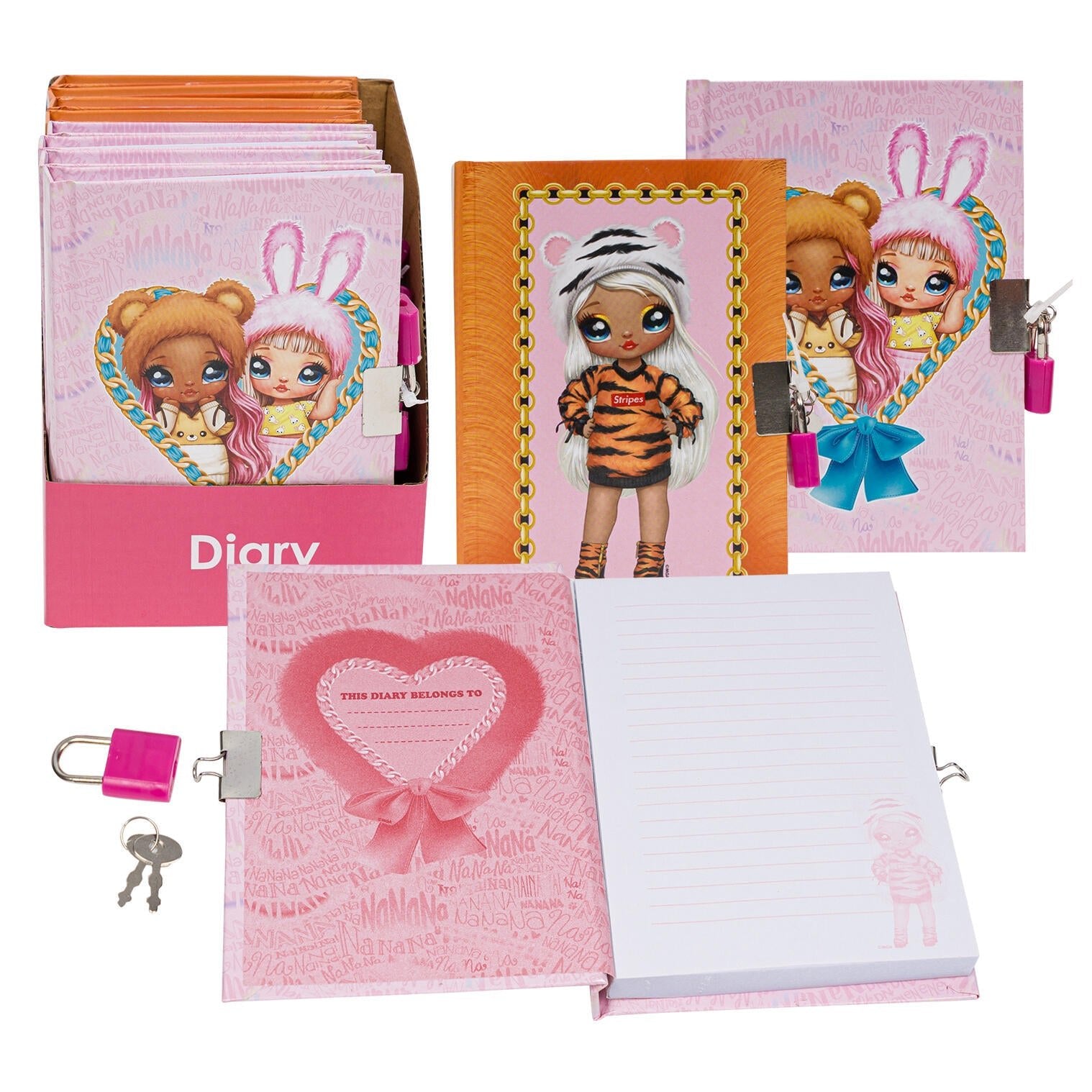 Pre - Order| Nana Diary with Lock. 6 inches tall - Due 02/10/2025 - Lion Wholesale