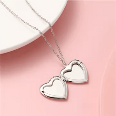 Pre - Order | Pink Heart Locket Necklace with Chain - April 2025 - Lion Wholesale