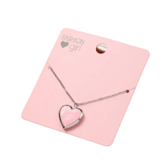 Pre - Order | Pink Heart Locket Necklace with Chain - April 2025 - Lion Wholesale