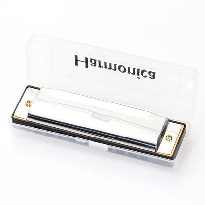 Premium 10 - Hole Student Harmonica in Key C - Stainless Steel with Brass Reeds - Lion Wholesale
