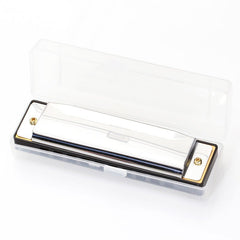 Premium 10-Hole Student Harmonica in Key C - Stainless Steel with Brass Reeds - Lion Wholesale