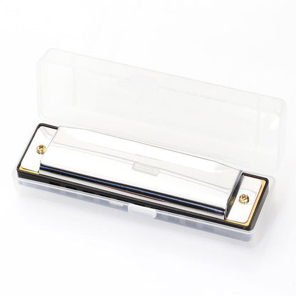 Premium 10 - Hole Student Harmonica in Key C - Stainless Steel with Brass Reeds - Lion Wholesale