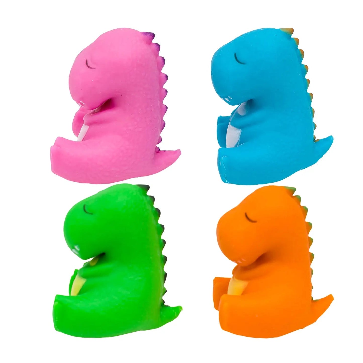 Pudgiez Dino – Easy Squeezy Dinosaur Squishy - Stretchy Toy - Sold Individually from 4 Random Colors - Lion Wholesale