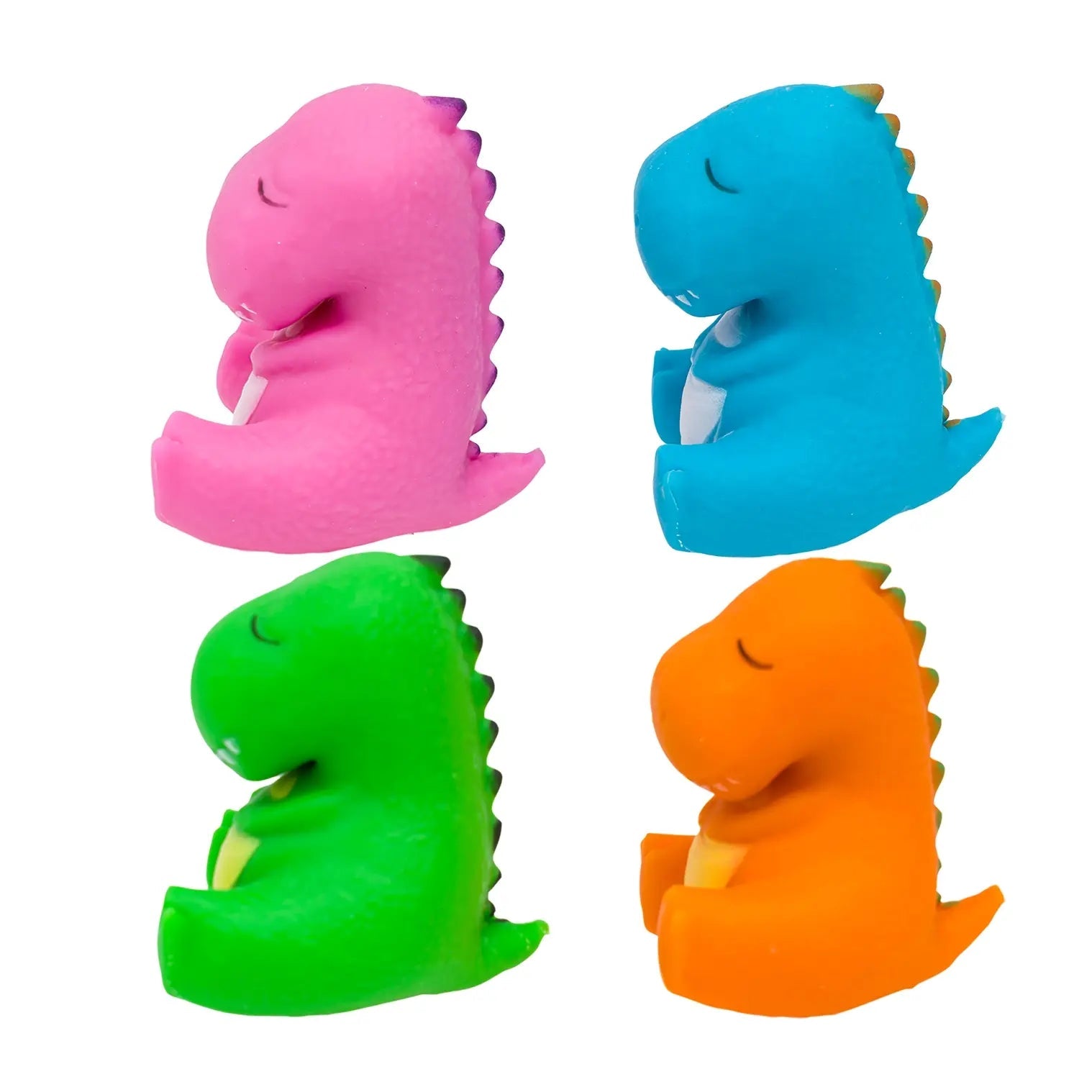 Pudgiez Dino – Easy Squeezy Dinosaur Squishy - Stretchy Toy - Sold Individually from 4 Random Colors - Lion Wholesale