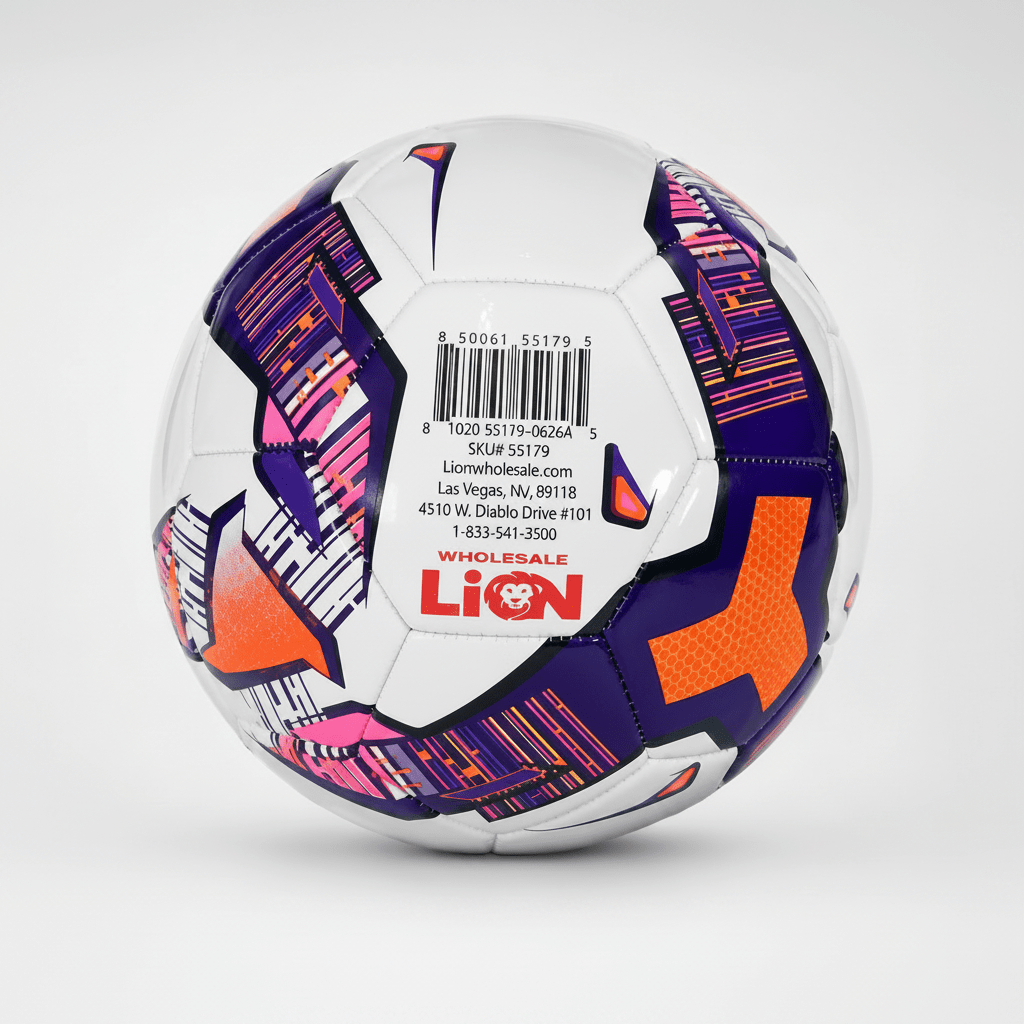 Purple Blaze Size 4 Unisex Soccer Balls with Pump & Needles | QR Link to Resources. - Lion Wholesale