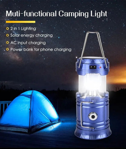 Rechargeable Solar Camping Lantern with Flashlight (sold individually) - Lion Wholesale