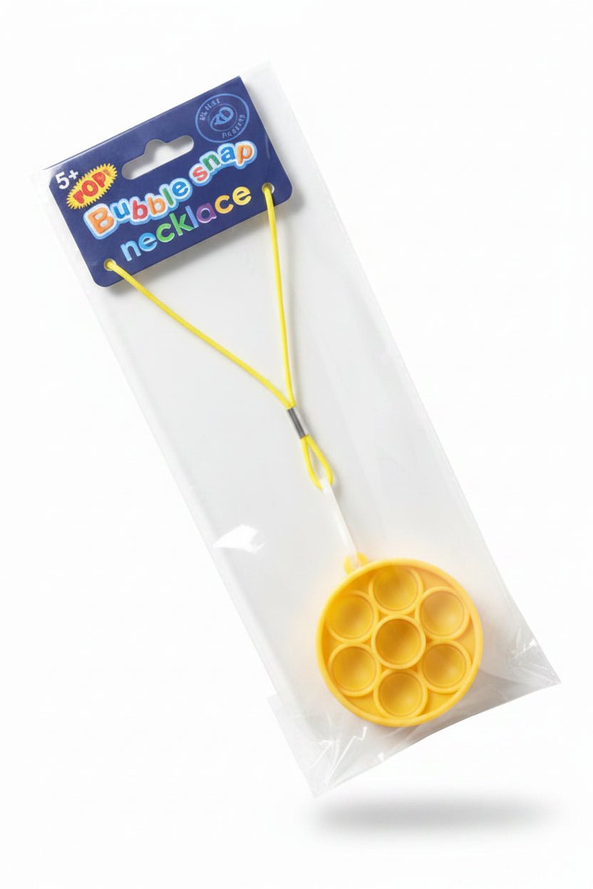 Round Pop Fidget Necklace – Wearable Bubble Fidget Pendant | Solid Color or Multicolor | Sold Individually - Lion Wholesale