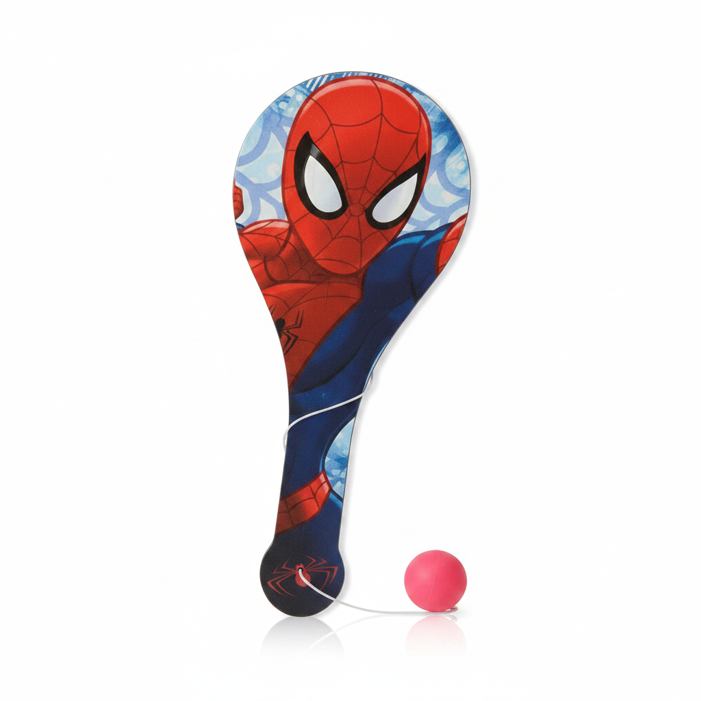 Spider-Man Paddle Ball toy Out of Packaging with white background