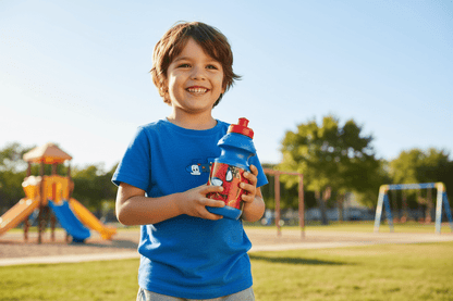 Spider-Man Pull Top Bike Bottle | 11 oz Reusable Kids Water Bottle - Lion Wholesale
