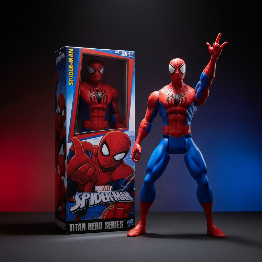 Spider-Man Titan Hero Figure  in box and out of box 