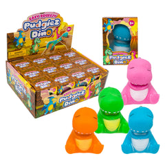Pudgiez Dino – Easy Squeezy Dinosaur Squishy-Stretchy Toy-Sold Individually from 4 Random Colors