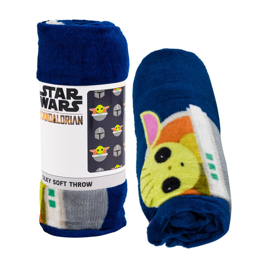 Star Wars The Mandalorian Grogu Silky Soft Throw Blanket – 40×50" – Kids Polyester Blanket - Lion Wholesale