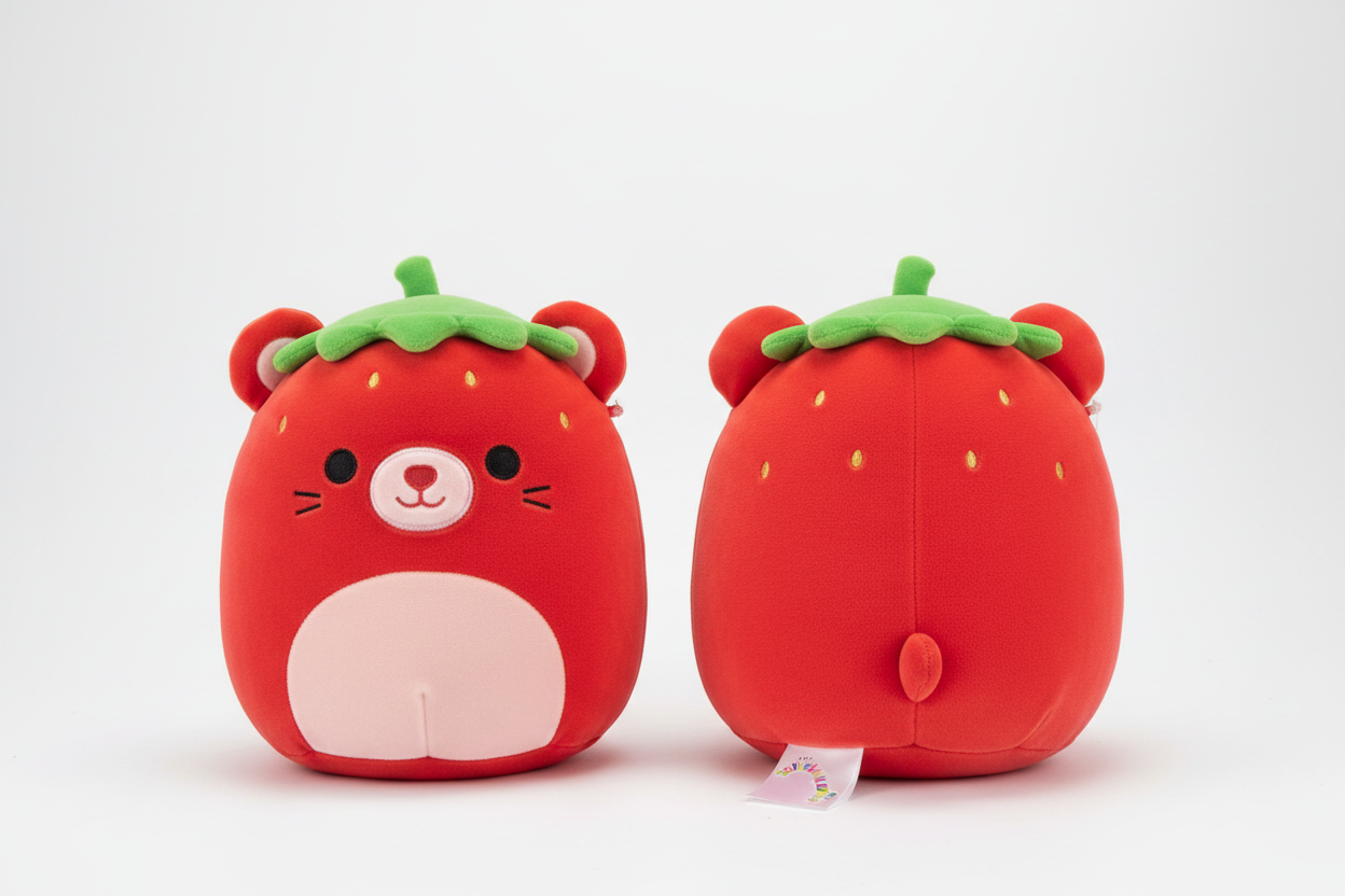 Strawberry Bear Squishmallow Front and Back