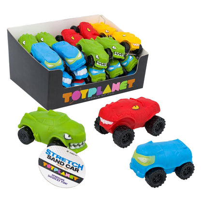 Stretch Sand Car – Stretchy Squeezy Toy - Random Asst. Sold Individually - Lion Wholesale