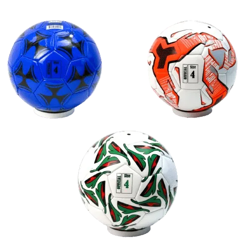 Thick PVC Size 4 Soccer Ball – Includes Pump & 2 Needles (Rolled, Shoebox Ready) - Lion Wholesale