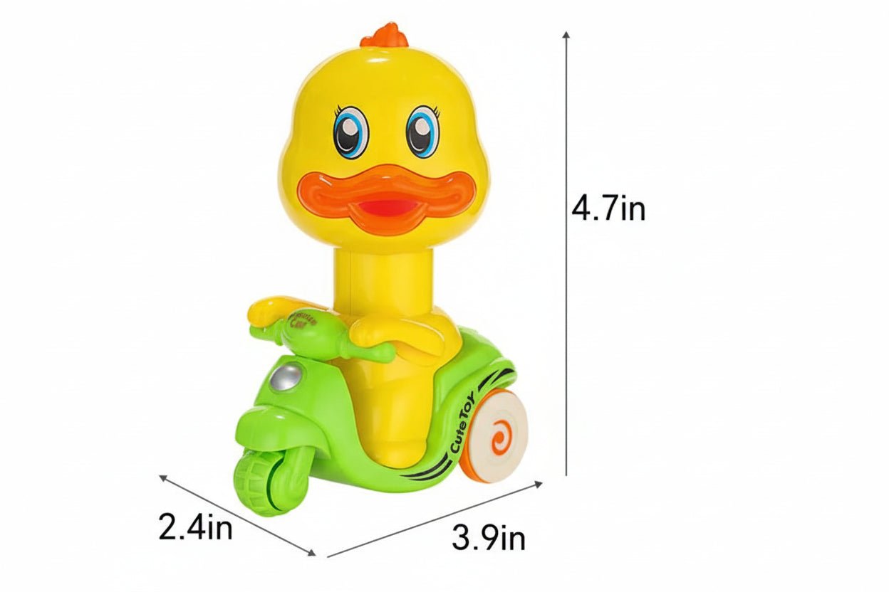 Toy Car Press - type Yellow Duck Motorcycle (sold individually) - Lion Wholesale