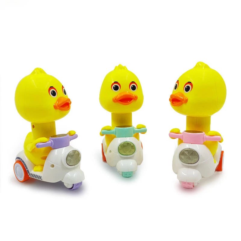 Toy Car Press - type Yellow Duck Motorcycle (sold individually) - Lion Wholesale