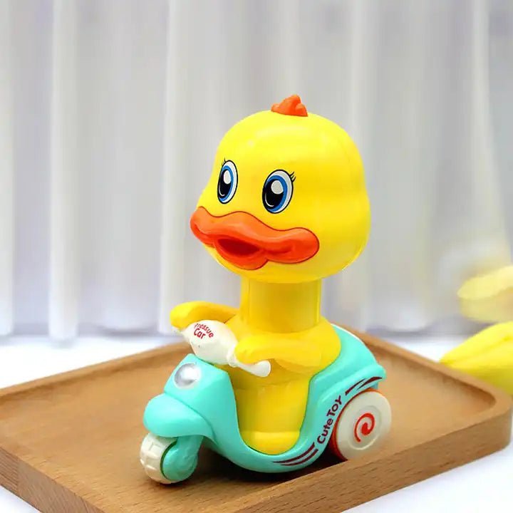 Toy Car Press - type Yellow Duck Motorcycle (sold individually) - Lion Wholesale