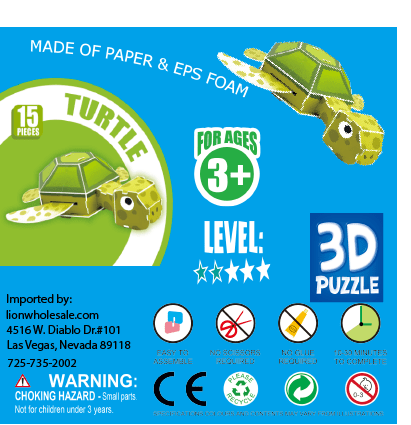 Turtle 3D Puzzle - Lion Wholesale