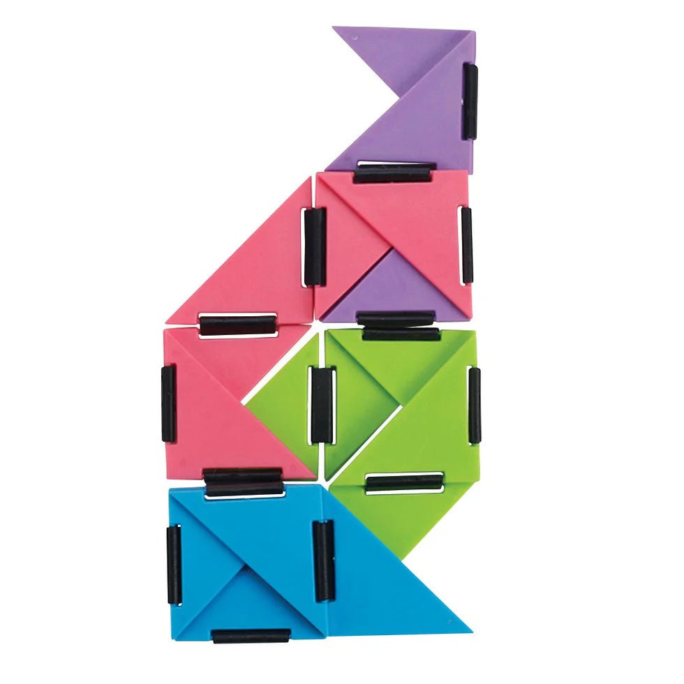 U - Fidget Hinged Triangle Puzzle – Pocket Fidget Toy (Assorted Colors) - Lion Wholesale
