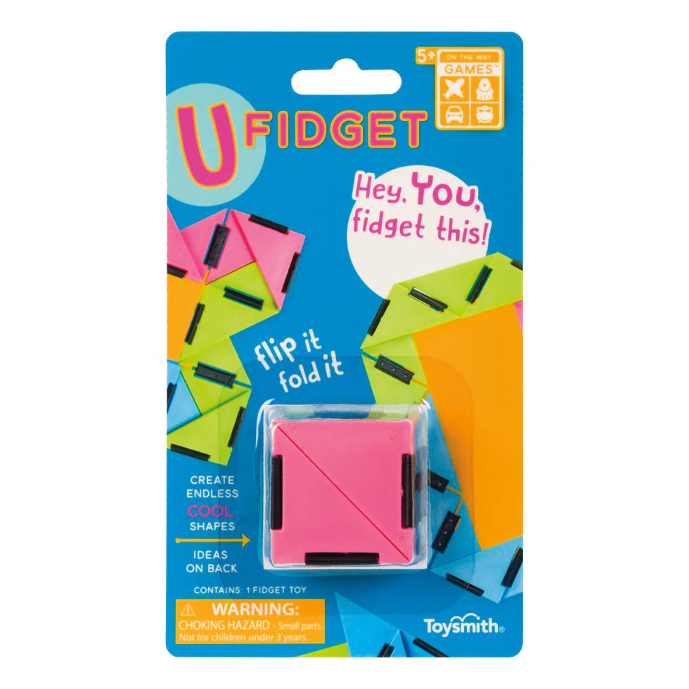 U - Fidget Hinged Triangle Puzzle – Pocket Fidget Toy (Assorted Colors) - Lion Wholesale