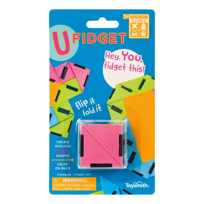 U - Fidget Hinged Triangle Puzzle – Pocket Fidget Toy (Assorted Colors) - Lion Wholesale