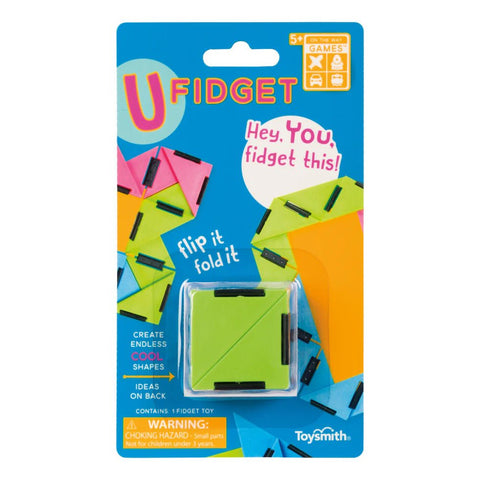 U - Fidget Hinged Triangle Puzzle – Pocket Fidget Toy (Assorted Colors) - Lion Wholesale