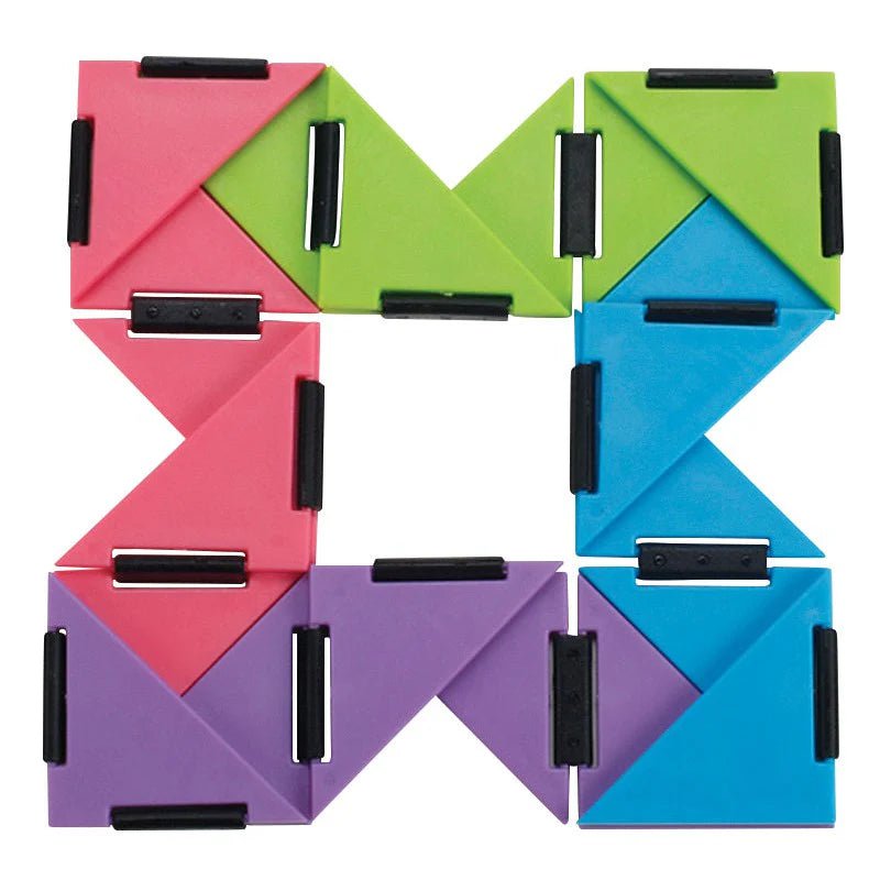 U - Fidget Hinged Triangle Puzzle – Pocket Fidget Toy (Assorted Colors) - Lion Wholesale
