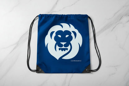 Versatile Drawstring Backpack - Durable 13.39" x 16.54" Polyester Gym Bag(sold individually) - Lion Wholesale