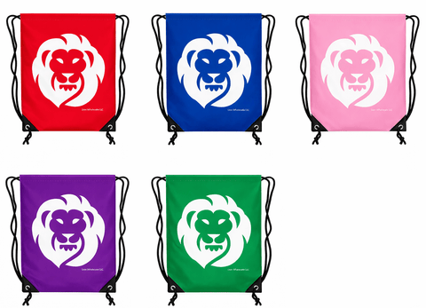 Versatile Drawstring Backpack - Durable 13.39" x 16.54" Polyester Gym Bag(sold individually) - Lion Wholesale