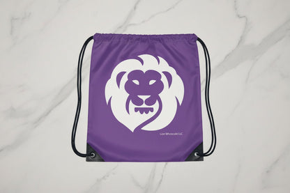 Versatile Drawstring Backpack - Durable 13.39" x 16.54" Polyester Gym Bag(sold individually) - Lion Wholesale