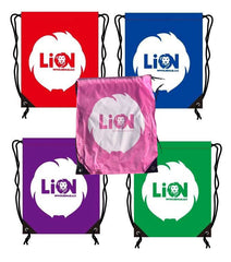 Versatile Drawstring Backpack - Durable13.39" x 16.54" Polyester Gym Bag - Lion Wholesale