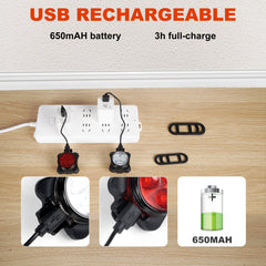 Versatile USB Rechargeable Safety Lights – Perfect for Biking, Hiking, and Outdoor Adventures - Lion Wholesale